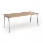 Connex Angled 1800 x 800 x 725mm Single Desk - Silver Frame Beech Top ACO188-S-B