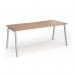 Connex Angled 1800 x 800 x 725mm Single Desk - Silver Frame Beech Top ACO188-S-B