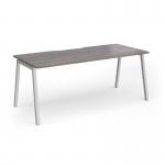 Connex Angled 1800 x 800 x 725mm Single Desk - Silver Frame Grey Oak Top ACO188-S-GO