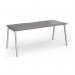 Connex Angled 1800 x 800 x 725mm Single Desk - Silver Frame Grey Oak Top ACO188-S-GO