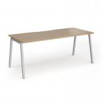 Connex Angled 1800 x 800 x 725mm Single Desk - Silver Frame Kendal Oak Top ACO188-S-KO