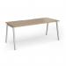 Connex Angled 1800 x 800 x 725mm Single Desk - Silver Frame Kendal Oak Top ACO188-S-KO