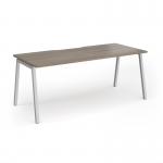 Connex Angled 1800 x 800 x 725mm Single Desk - Silver Frame Nebraska Oak Top ACO188-S-NO