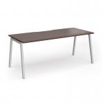 Connex Angled 1800 x 800 x 725mm Single Desk - Silver Frame Walnut Top ACO188-S-W
