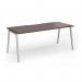 Connex Angled 1800 x 800 x 725mm Single Desk - Silver Frame Walnut Top ACO188-S-W
