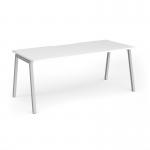Connex Angled 1800 x 800 x 725mm Single Desk - Silver Frame White Top ACO188-S-WH