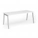 Connex Angled 1800 x 800 x 725mm Single Desk - Silver Frame White Top ACO188-S-WH