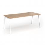 Connex Angled 1800 x 800 x 725mm Single Desk - White Frame Beech Top ACO188-WH-B