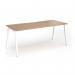 Connex Angled 1800 x 800 x 725mm Single Desk - White Frame Beech Top ACO188-WH-B