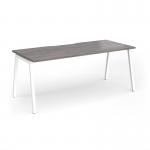 Connex Angled 1800 x 800 x 725mm Single Desk - White Frame Grey Oak Top ACO188-WH-GO