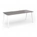 Connex Angled 1800 x 800 x 725mm Single Desk - White Frame Grey Oak Top ACO188-WH-GO