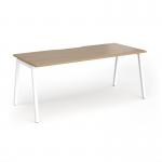 Connex Angled 1800 x 800 x 725mm Single Desk - White Frame Kendal Oak Top ACO188-WH-KO