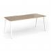 Connex Angled 1800 x 800 x 725mm Single Desk - White Frame Kendal Oak Top ACO188-WH-KO