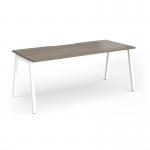 Connex Angled 1800 x 800 x 725mm Single Desk - White Frame Nebraska Oak Top ACO188-WH-NO