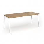 Connex Angled 1800 x 800 x 725mm Single Desk - White Frame Oak Top ACO188-WH-O