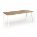 Connex Angled 1800 x 800 x 725mm Single Desk - White Frame Oak Top ACO188-WH-O