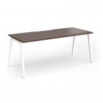Connex Angled 1800 x 800 x 725mm Single Desk - White Frame Walnut Top ACO188-WH-W