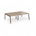Connex Angled 2400 x 1600 x 725mm Back to Back Desk (4 x 1200mm) - Black Frame Kendal Oak Top ACO2416-K-KO