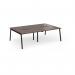 Connex Angled 2400 x 1600 x 725mm Back to Back Desk (4 x 1200mm) - Black Frame Walnut Top ACO2416-K-W