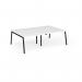 Connex Angled 2400 x 1600 x 725mm Back to Back Desk (4 x 1200mm) - Black Frame White Top ACO2416-K-WH