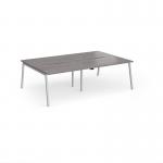 Connex Angled 2400 x 1600 x 725mm Back to Back Desk (4 x 1200mm) - Silver Frame Grey Oak Top ACO2416-S-GO