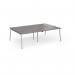 Connex Angled 2400 x 1600 x 725mm Back to Back Desk (4 x 1200mm) - Silver Frame Grey Oak Top ACO2416-S-GO