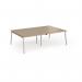 Connex Angled 2400 x 1600 x 725mm Back to Back Desk (4 x 1200mm) - Silver Frame Kendal Oak Top ACO2416-S-KO