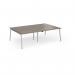 Connex Angled 2400 x 1600 x 725mm Back to Back Desk (4 x 1200mm) - Silver Frame Nebraska Oak Top ACO2416-S-NO