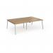 Connex Angled 2400 x 1600 x 725mm Back to Back Desk (4 x 1200mm) - Silver Frame Oak Top ACO2416-S-O