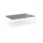 Connex Angled 2400 x 1600 x 725mm Back to Back Desk (4 x 1200mm) - White Frame Grey Oak Top ACO2416-WH-GO