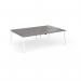 Connex Angled 2400 x 1600 x 725mm Back to Back Desk (4 x 1200mm) - White Frame Grey Oak Top ACO2416-WH-GO