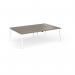 Connex Angled 2400 x 1600 x 725mm Back to Back Desk (4 x 1200mm) - White Frame Nebraska Oak Top ACO2416-WH-NO