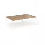 Connex Angled 2400 x 1600 x 725mm Back to Back Desk (4 x 1200mm) - White Frame Oak Top ACO2416-WH-O