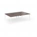 Connex Angled 2400 x 1600 x 725mm Back to Back Desk (4 x 1200mm) - White Frame Walnut Top ACO2416-WH-W