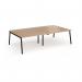 Connex Angled 2800 x 1600 x 725mm Back to Back Desk (4 x 1400mm) - Black Frame Beech Top ACO2816-K-B