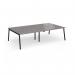 Connex Angled 2800 x 1600 x 725mm Back to Back Desk (4 x 1400mm) - Black Frame Grey Oak Top ACO2816-K-GO