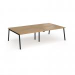 Connex Angled 2800 x 1600 x 725mm Back to Back Desk (4 x 1400mm) - Black Frame Oak Top ACO2816-K-O