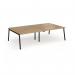 Connex Angled 2800 x 1600 x 725mm Back to Back Desk (4 x 1400mm) - Black Frame Oak Top ACO2816-K-O
