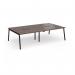 Connex Angled 2800 x 1600 x 725mm Back to Back Desk (4 x 1400mm) - Black Frame Walnut Top ACO2816-K-W