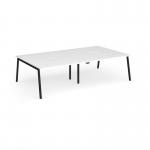 Connex Angled 2800 x 1600 x 725mm Back to Back Desk (4 x 1400mm) - Black Frame White Top ACO2816-K-WH