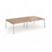 Connex Angled 2800 x 1600 x 725mm Back to Back Desk (4 x 1400mm) - Silver Frame Beech Top ACO2816-S-B