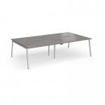 Connex Angled 2800 x 1600 x 725mm Back to Back Desk (4 x 1400mm) - Silver Frame Grey Oak Top ACO2816-S-GO
