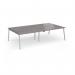 Connex Angled 2800 x 1600 x 725mm Back to Back Desk (4 x 1400mm) - Silver Frame Grey Oak Top ACO2816-S-GO