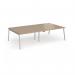Connex Angled 2800 x 1600 x 725mm Back to Back Desk (4 x 1400mm) - Silver Frame Kendal Oak Top ACO2816-S-KO