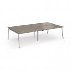 Connex Angled 2800 x 1600 x 725mm Back to Back Desk (4 x 1400mm) - Silver Frame Nebraska Oak Top ACO2816-S-NO