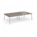 Connex Angled 2800 x 1600 x 725mm Back to Back Desk (4 x 1400mm) - Silver Frame Nebraska Oak Top ACO2816-S-NO