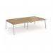 Connex Angled 2800 x 1600 x 725mm Back to Back Desk (4 x 1400mm) - Silver Frame Oak Top ACO2816-S-O