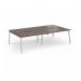 Connex Angled 2800 x 1600 x 725mm Back to Back Desk (4 x 1400mm) - Silver Frame Walnut Top ACO2816-S-W