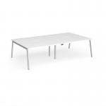 Connex Angled 2800 x 1600 x 725mm Back to Back Desk (4 x 1400mm) - Silver Frame White Top ACO2816-S-WH
