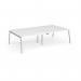 Connex Angled 2800 x 1600 x 725mm Back to Back Desk (4 x 1400mm) - Silver Frame White Top ACO2816-S-WH